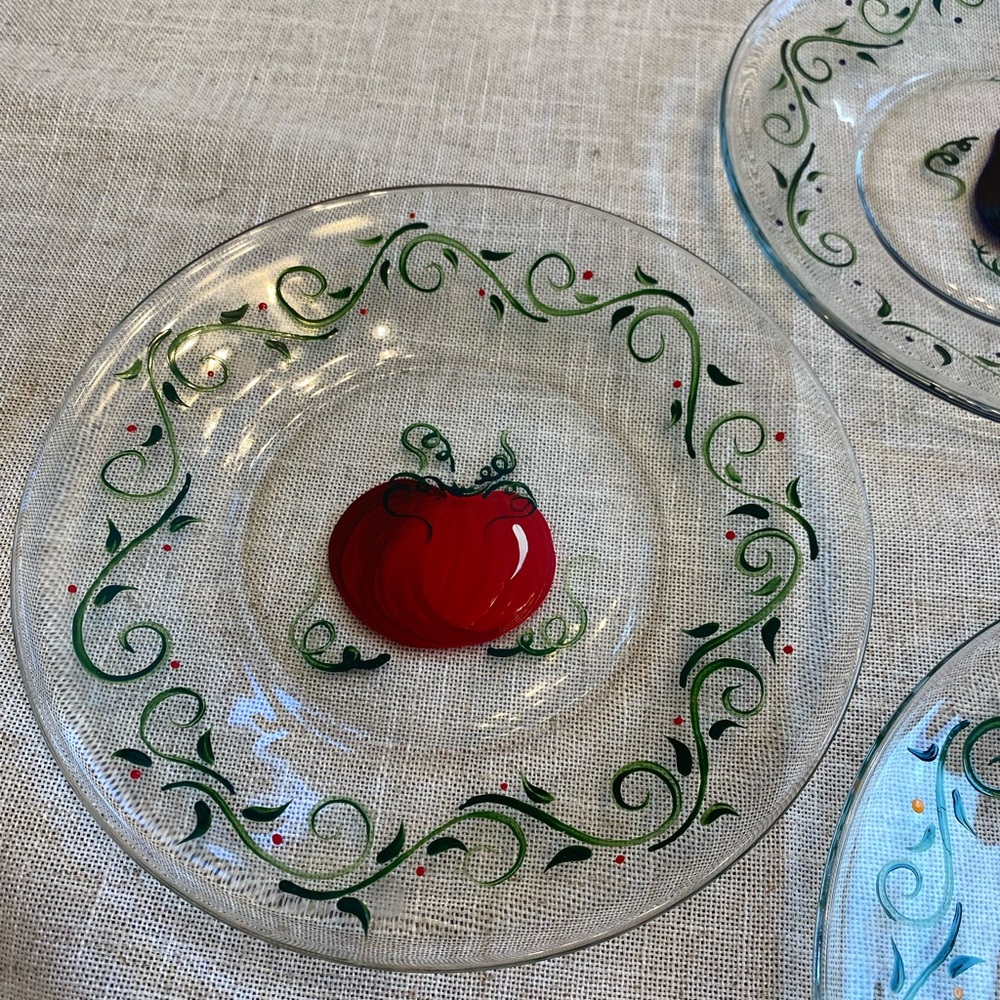 Hand painted salad/dessert plates.
